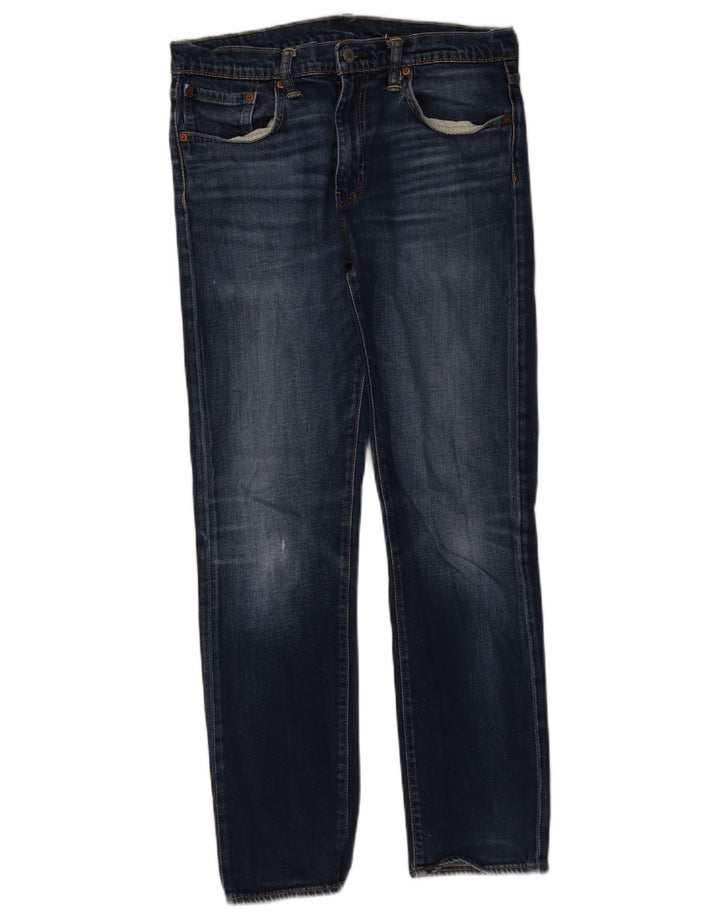 Levi's Dame Distressed Straight Jeans W33 L32 Blå Bomuld