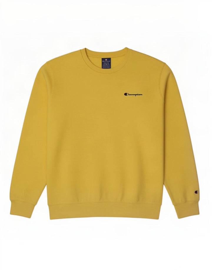 Champion Herre Sweatshirt Jumper Medium Gul Bomuld