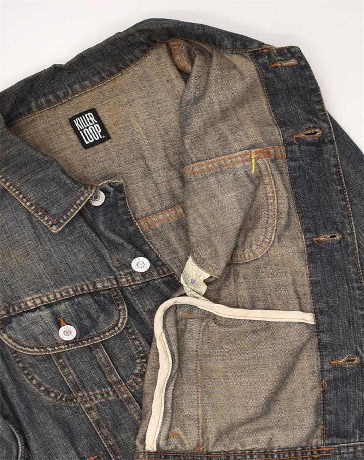 KILLER LOOP Womens Denim Jacket UK 10 Small Blue Cotton | Vintage Killer Loop | Thrift | Second-Hand Killer Loop | Used Clothing | Messina Hembry 