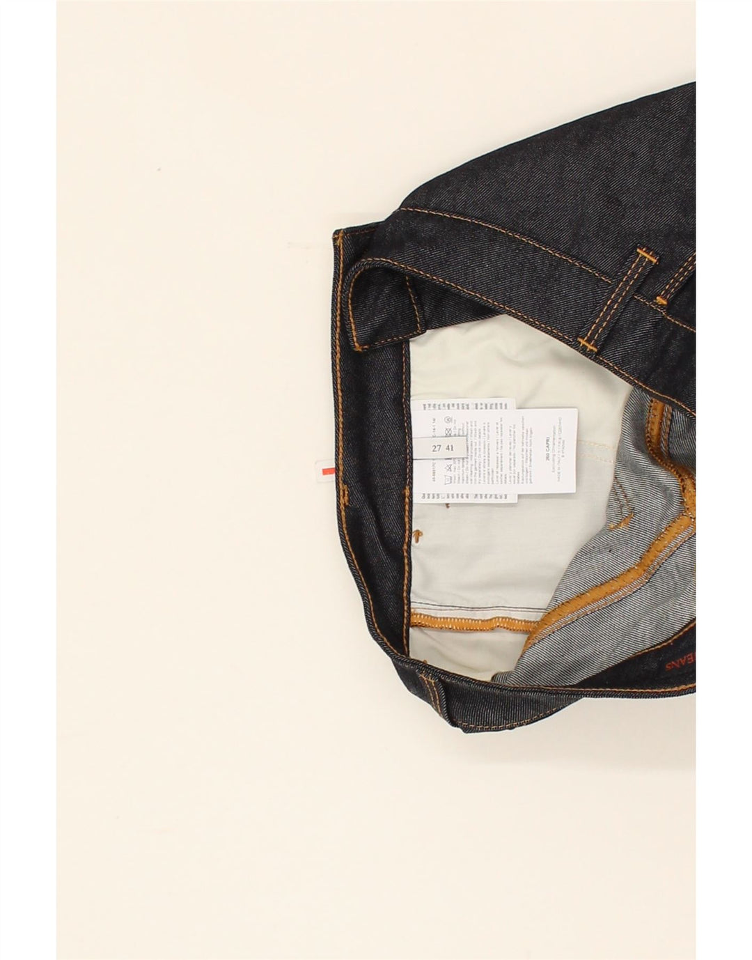 TRUSSARDI Womens Tapered Jeans W27 L27 Navy Blue Polyester Vintage Trussardi and Second-Hand Trussardi from Messina Hembry 