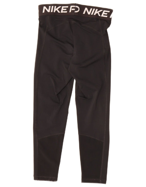 Nike Dame Dri Fit Grafiske Capri Leggings UK 10 Small Black