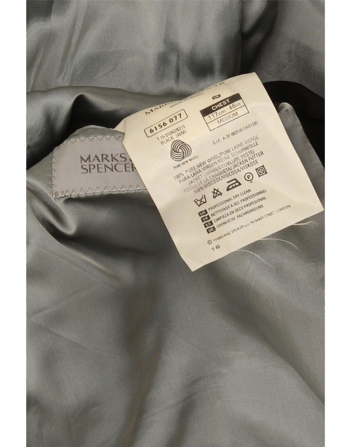 Marks & Spencer Herre 2-knaps blazerjakke UK 42 XL Sort New Wool