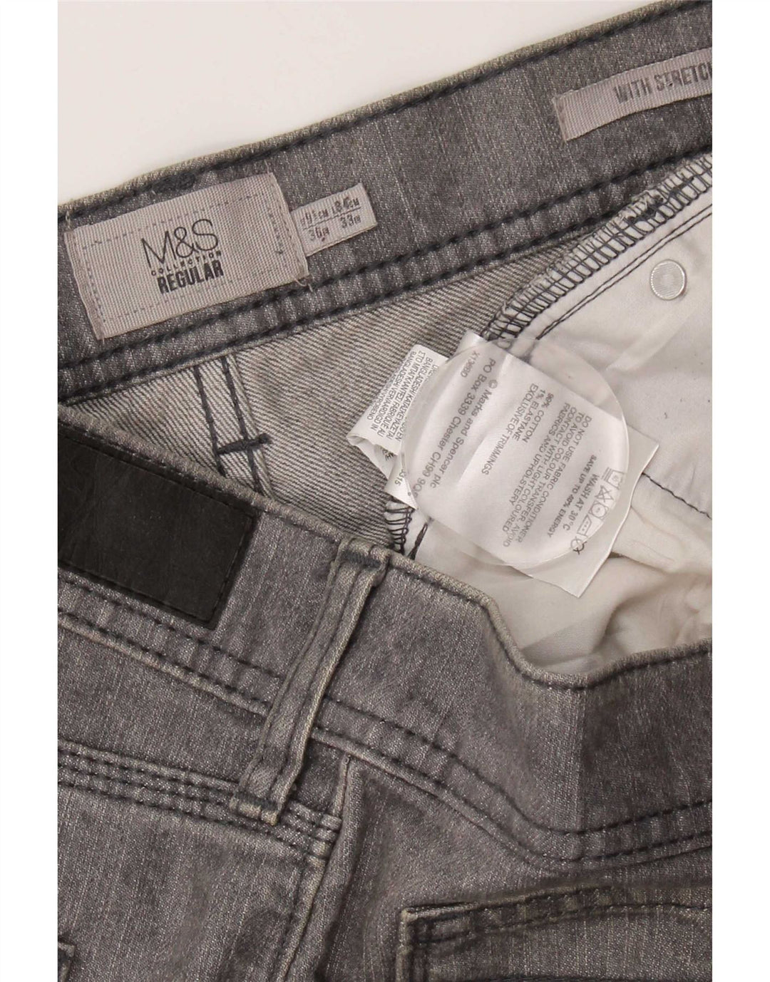 Marks & Spencer Regular Straight Jeans til kvinder W36 L33 Grå bomuld