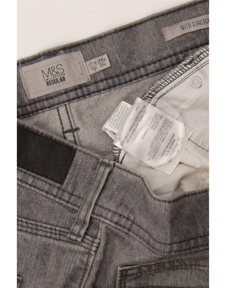 Marks & Spencer Regular Straight Jeans til kvinder W36 L33 Grå bomuld