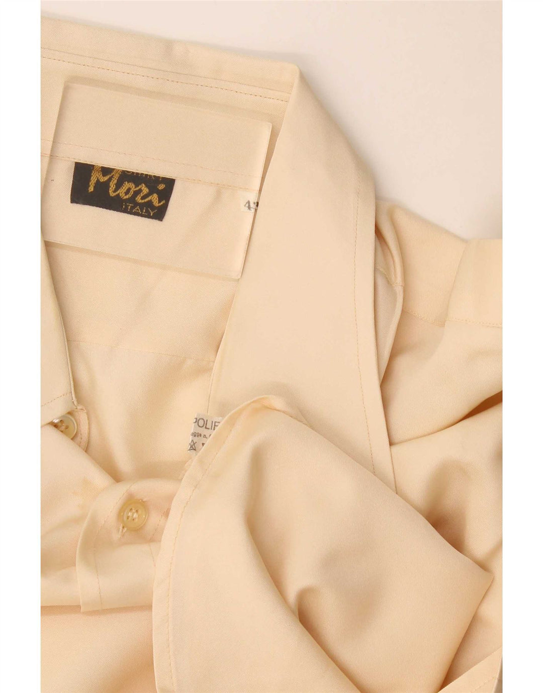 Vintage herreskjorte str. 43 Large Beige Polyester