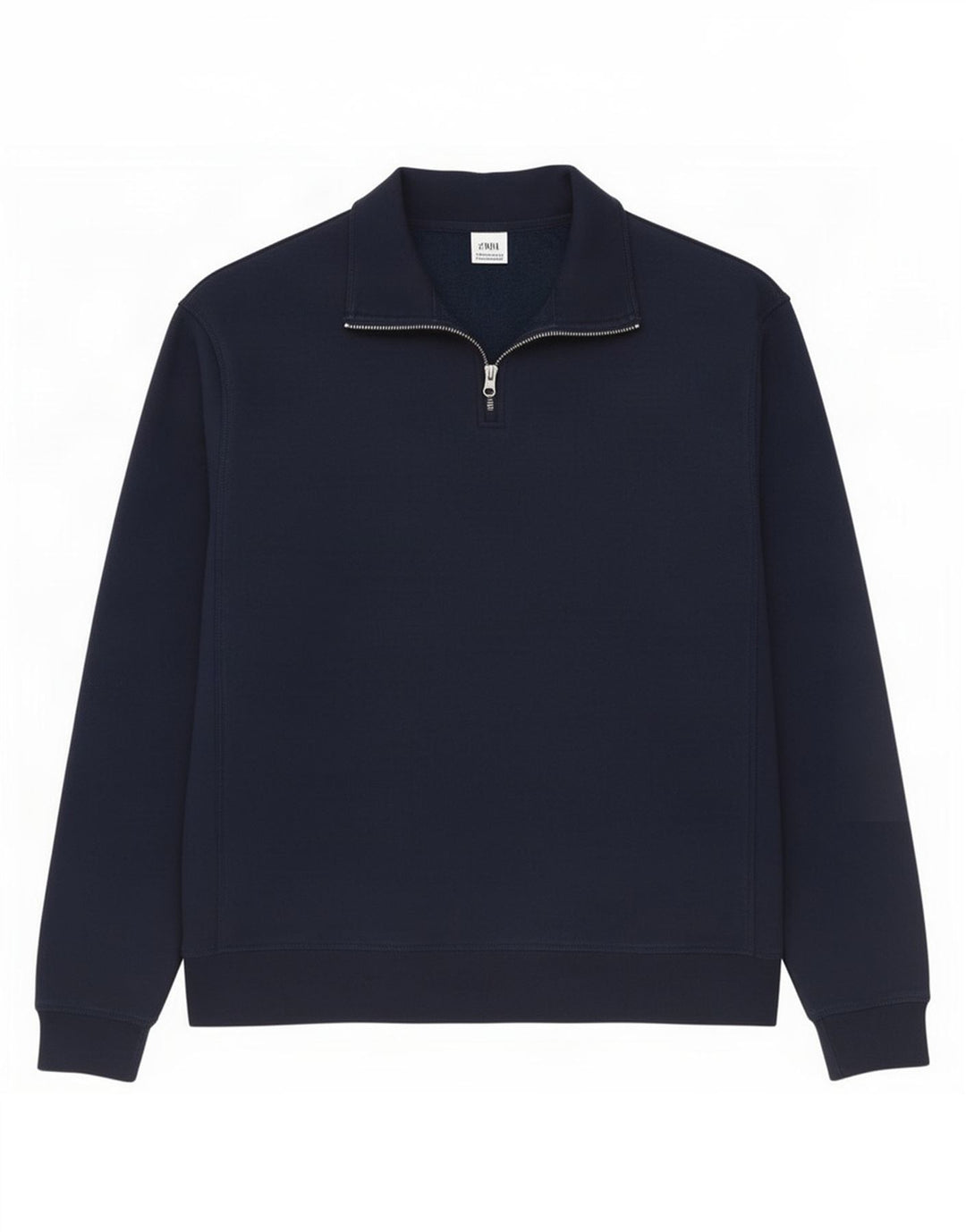 Zara Sweatshirt med lynlås til mænd, medium marineblå polyester