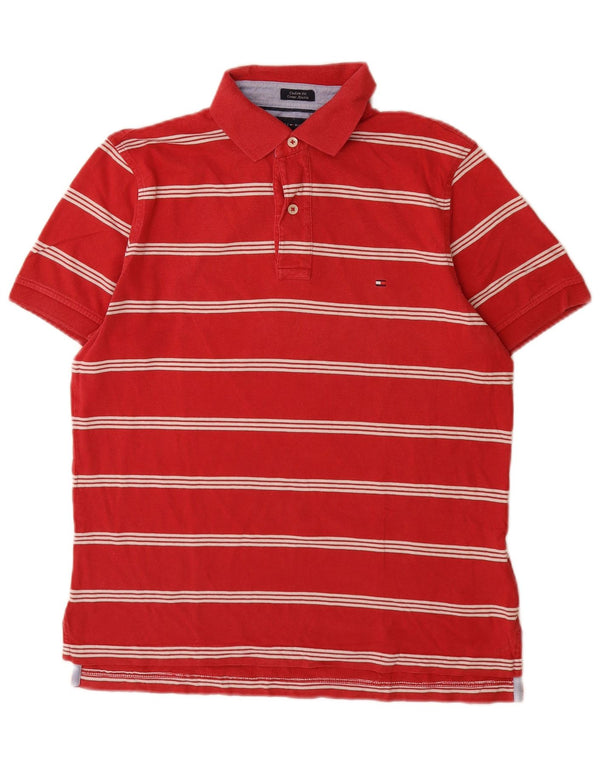 Tommy Hilfiger Herre Custom Fit Polo Shirt Lille rødstribet bomuld