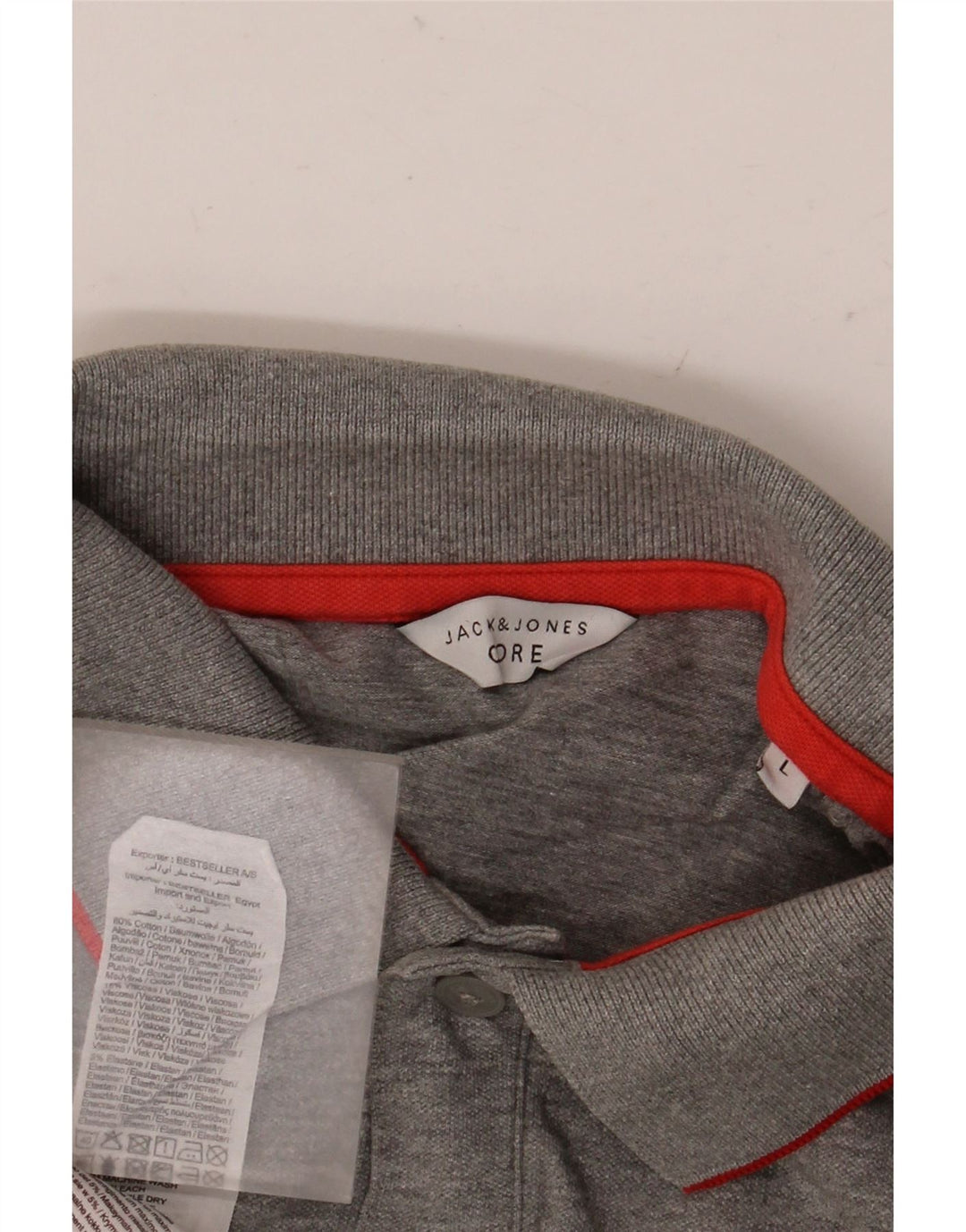 JACK & JONES Poloskjorte til mænd Stor grå bomuld