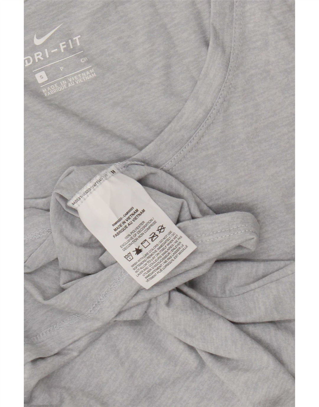Nike Dame Dri Fit T-Shirt Top UK 10 Small Grå Flecked Polyester