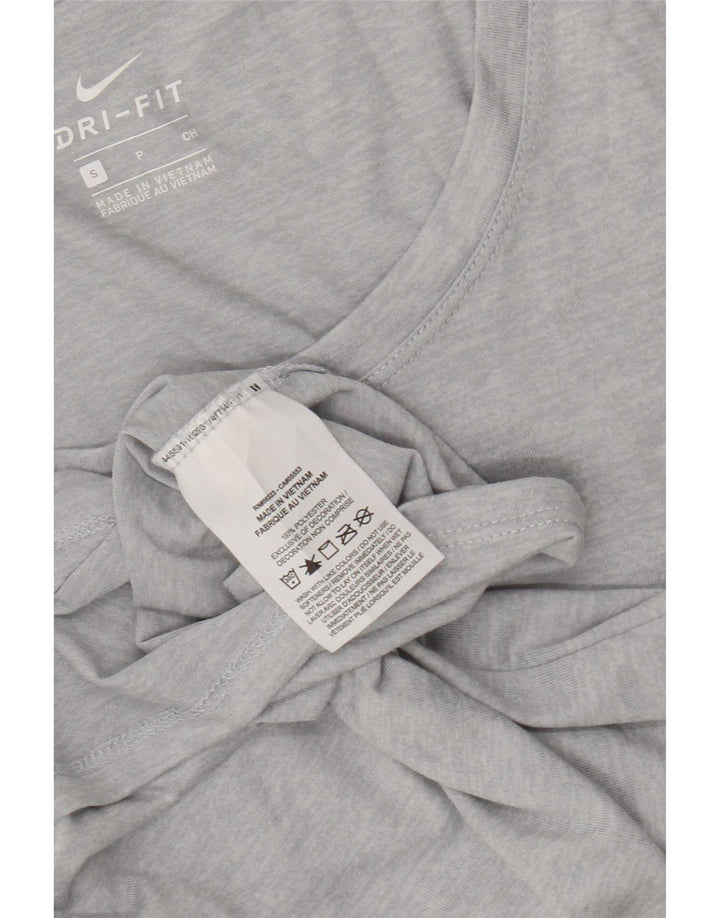 Nike Dame Dri Fit T-Shirt Top UK 10 Small Grå Flecked Polyester