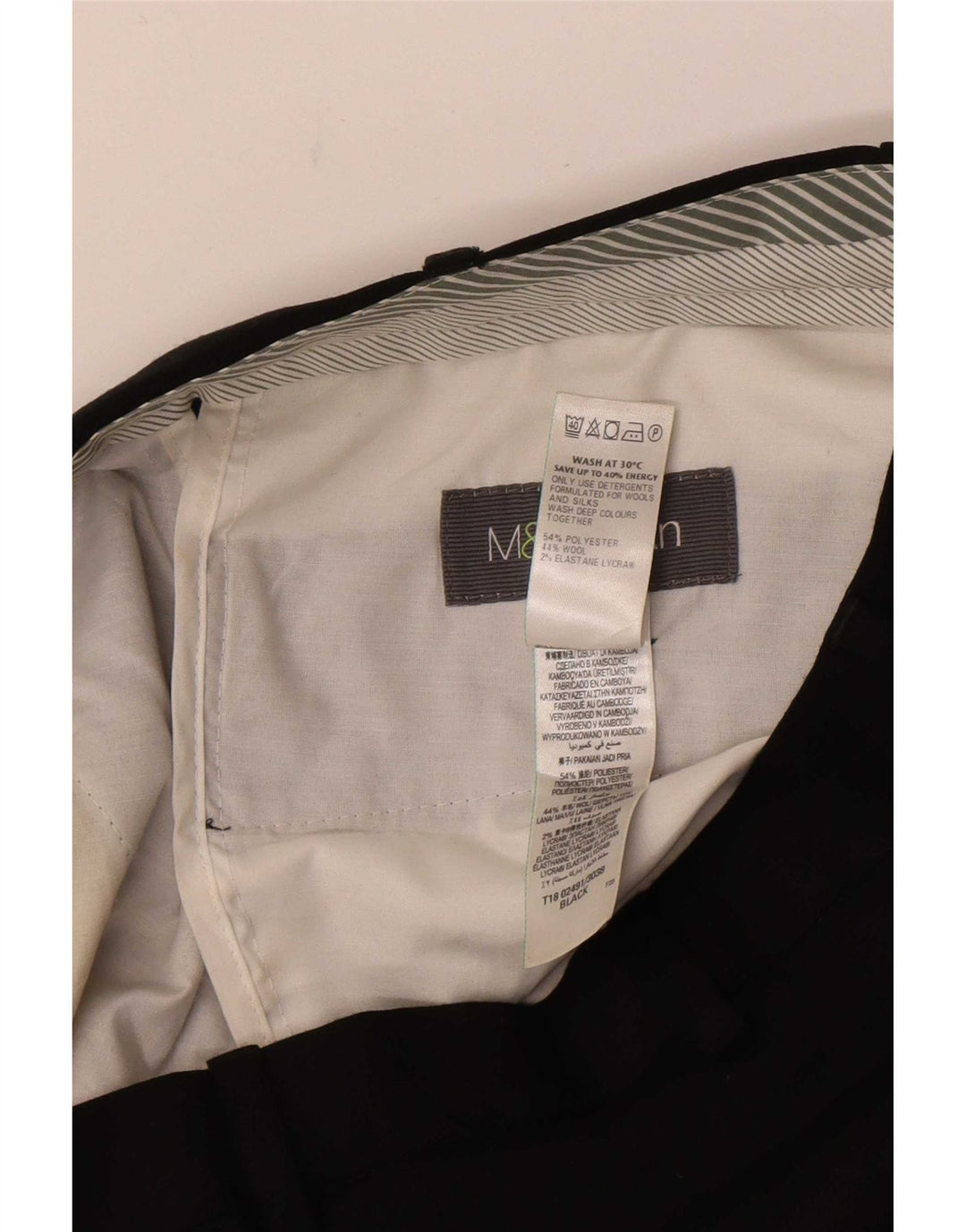 Marks & Spencer Straight Suit Bukser til mænd W32 L31 Sort polyester