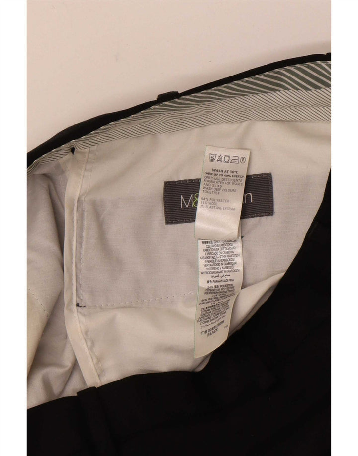 Marks & Spencer Straight Suit Bukser til mænd W32 L31 Sort polyester