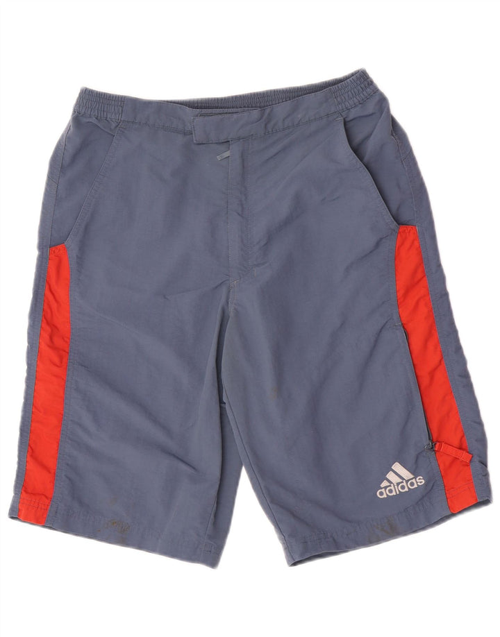 Adidas Boys Cargo Shorts 13-14 år W30 Blue Colourblock Polyamid
