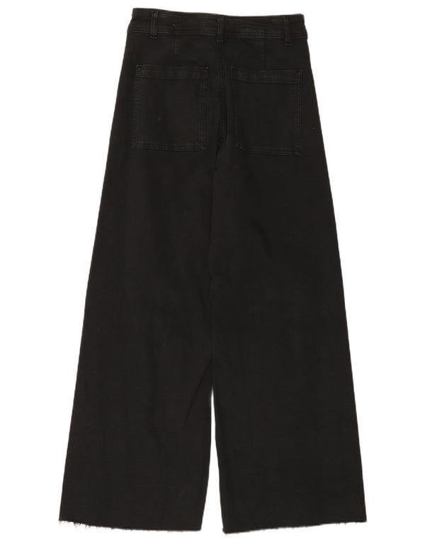 Zara Dame Jeans med brede ben EU 40 Medium W30 L28 Sort