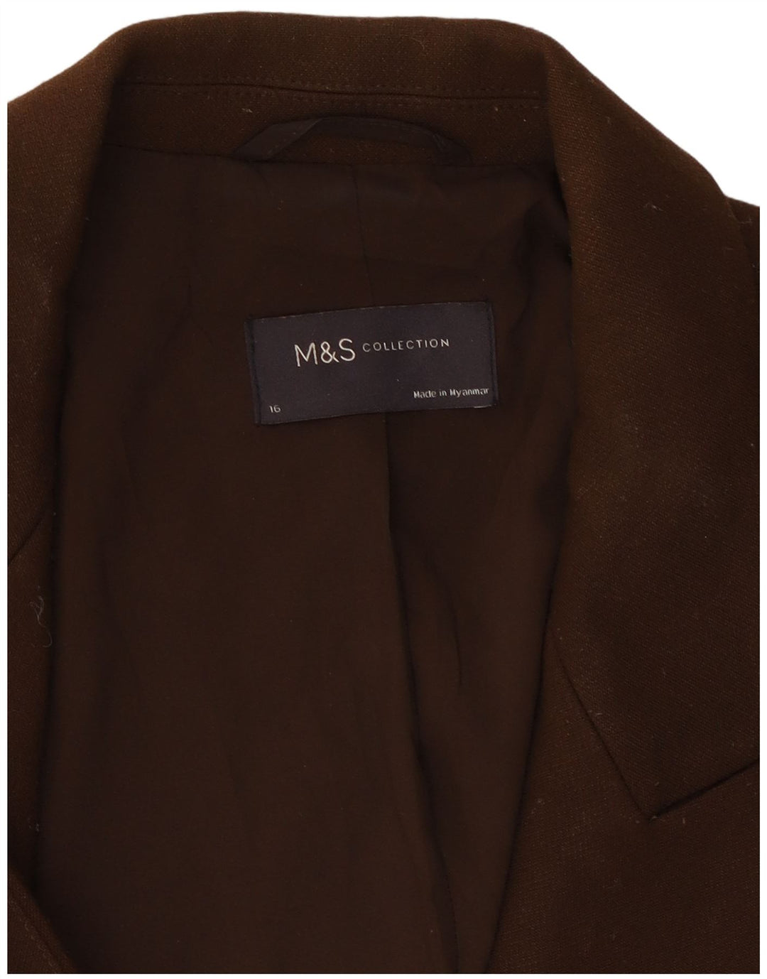 Marks & Spencer Dame Dobbeltradet Blazer Jacket UK 16 Stor Brun