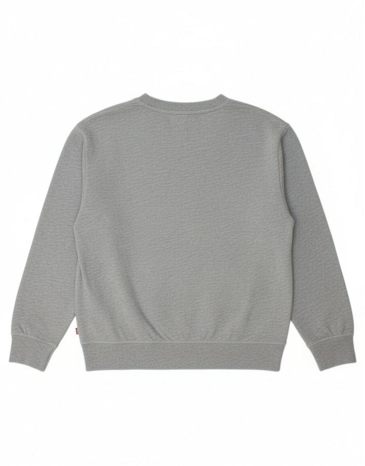 LEVI'S Womens Loose Fit Graphic Sweatshirt Jumper UK 14 Medium Grey Cotton