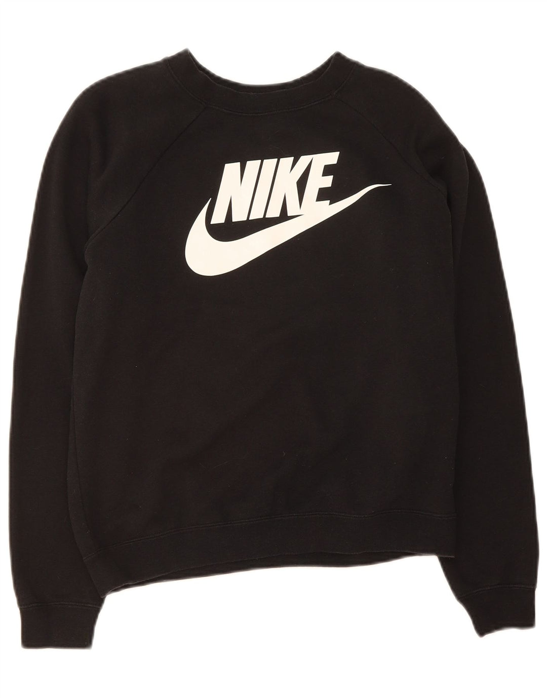 NIKE Womens Oversized Graphic Sweatshirt Jumper UK 10 Small Black Cotton