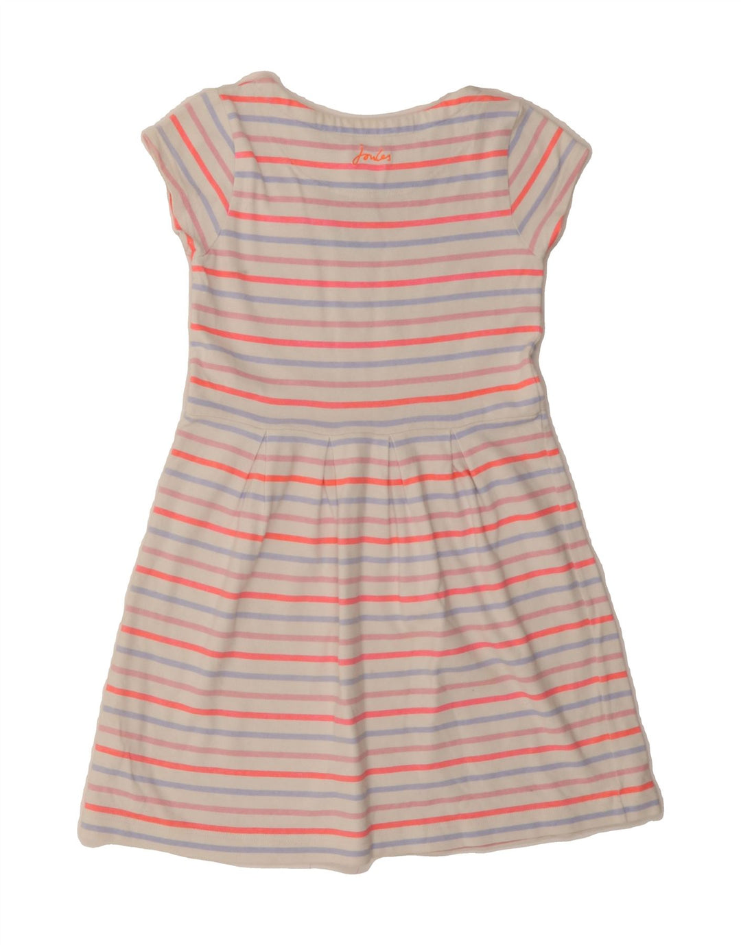 JOULES Girls Basic Dress 9-10 Years Multicoloured Striped Cotton Vintage Joules and Second-Hand Joules from Messina Hembry 