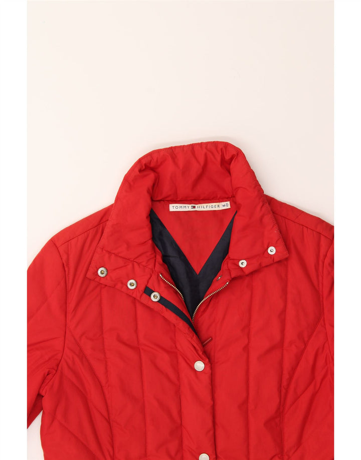 TOMMY HILFIGER Womens Padded Jacket UK 14 Medium Red Polyester Vintage Tommy Hilfiger and Second-Hand Tommy Hilfiger from Messina Hembry 