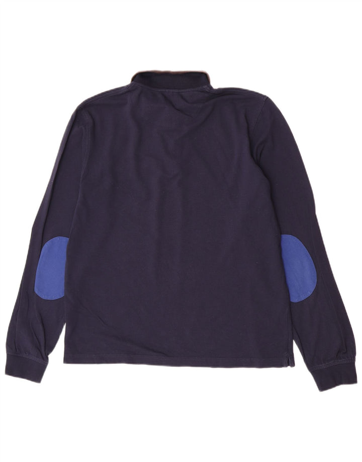 Sun68 Langærmet herre poloshirt Stor marineblå bomuld
