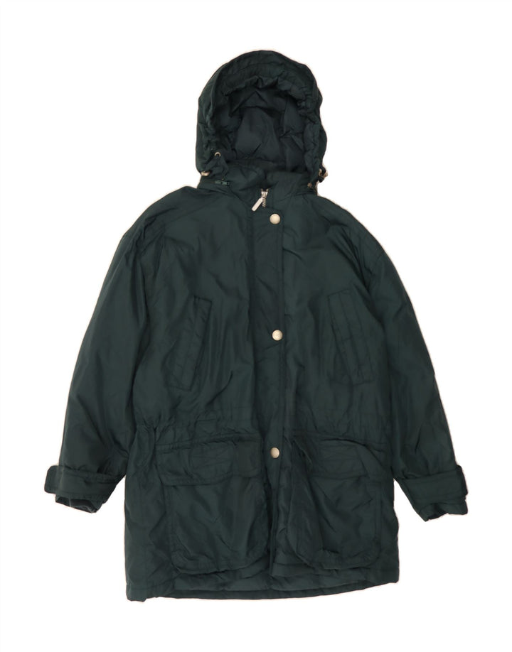EDDIE BAUER Womens Hooded Padded Coat UK 14 Medium Green Nylon Vintage Eddie Bauer and Second-Hand Eddie Bauer from Messina Hembry 