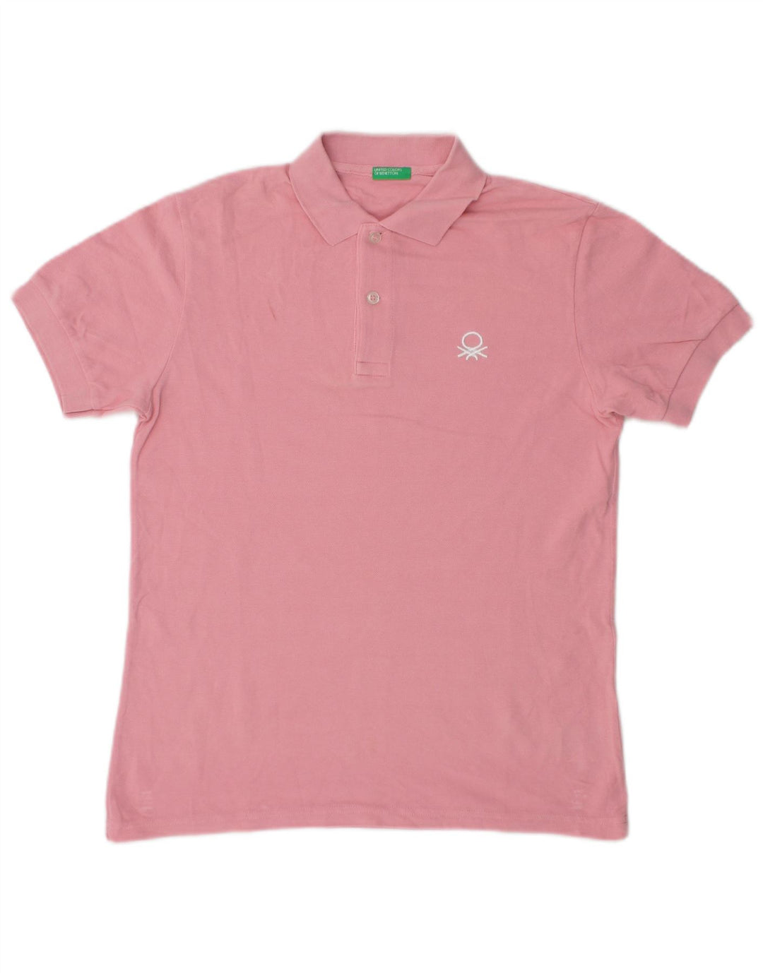 Benetton Boys Polo Shirt 11-12 år 2XL Pink Bomuld