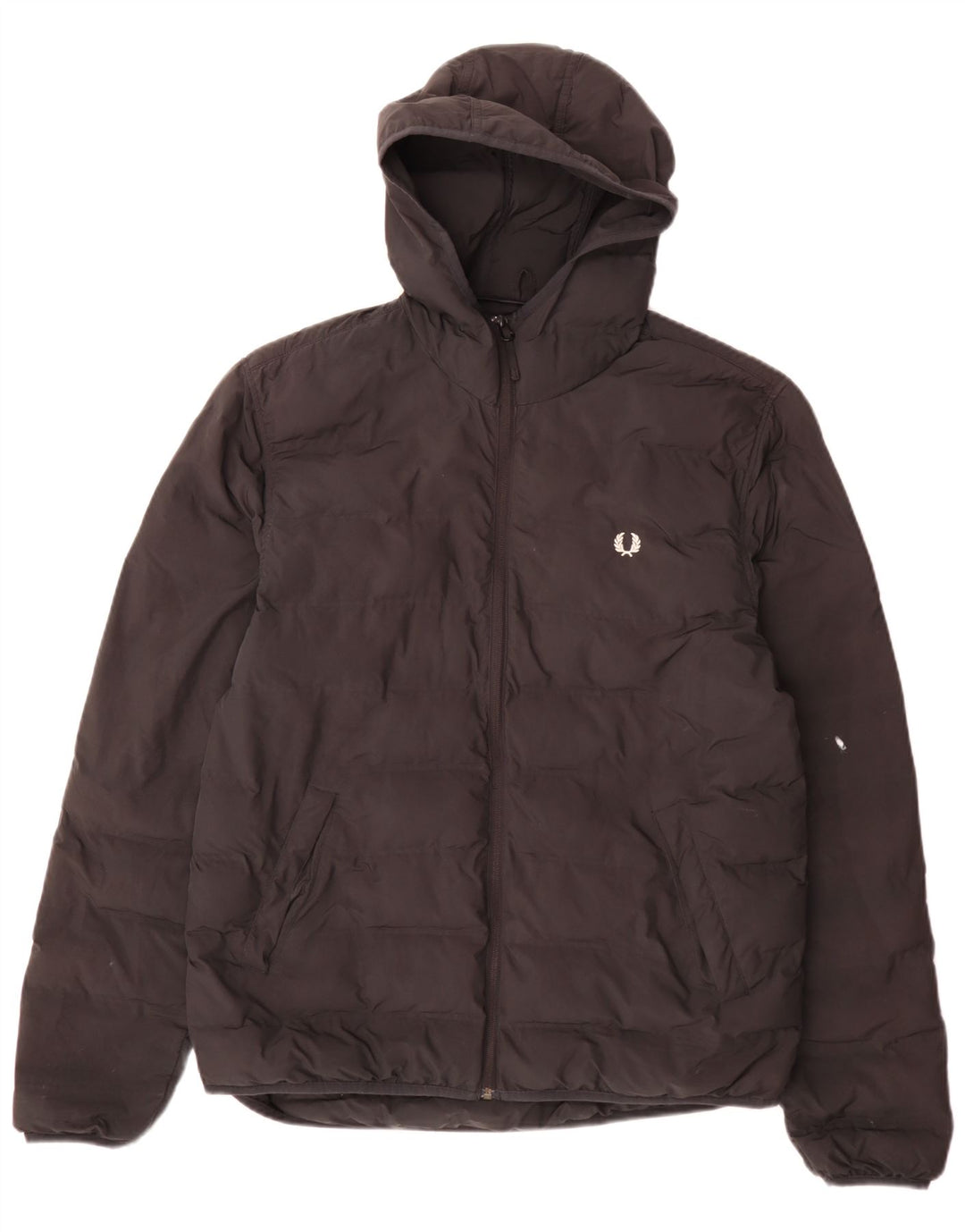 Fred Perry Herre hættepolstret jakke UK 40 Stor sort polyester