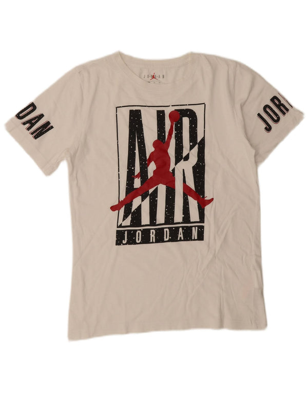 Jordan Boys Grafisk T-Shirt Top 13-14 år XL Hvid Bomuld