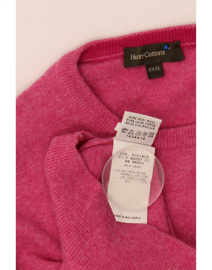 Henry Cottons Herre Crew Neck Jumper Sweater 3XL Pink Uld
