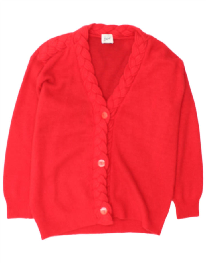 Max Dine Dame Cardigan Sweater UK 18 XL Rød lammeuld