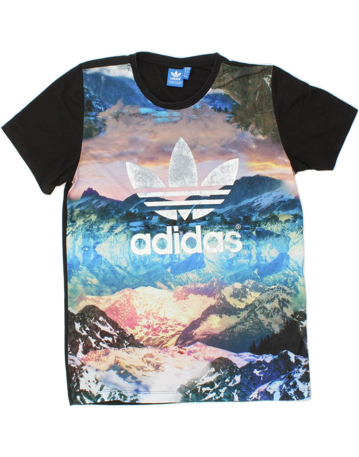 ADIDAS Womens Graphic T-Shirt Top UK 10 Small Multicoloured Polyester Vintage Adidas and Second-Hand Adidas from Messina Hembry 