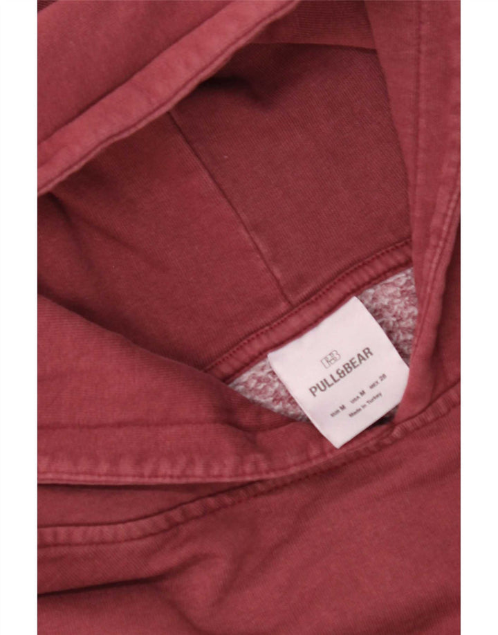 Pull & Bear Dame Grafisk Oversized Hoodie Jumper UK 14 Medium Burgundy