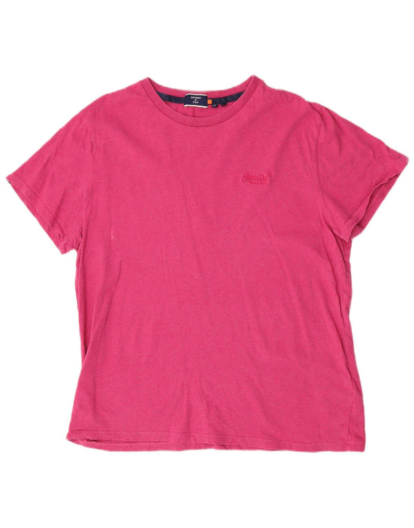 Superdry T-shirt top til mænd 2XL Pink Bomuld