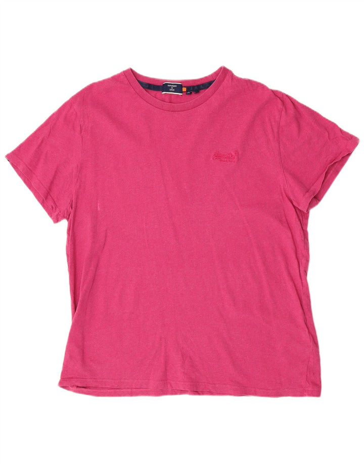 Superdry T-shirt top til mænd 2XL Pink Bomuld