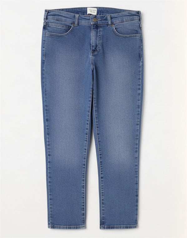 White Stuff Womens Crop Straight Jeans UK 10 Small W28 L24 Blue Cotton