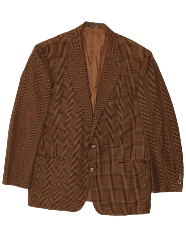 Trussardi Herre 2-knaps blazerjakke IT 52 XL Brun Houndstooth