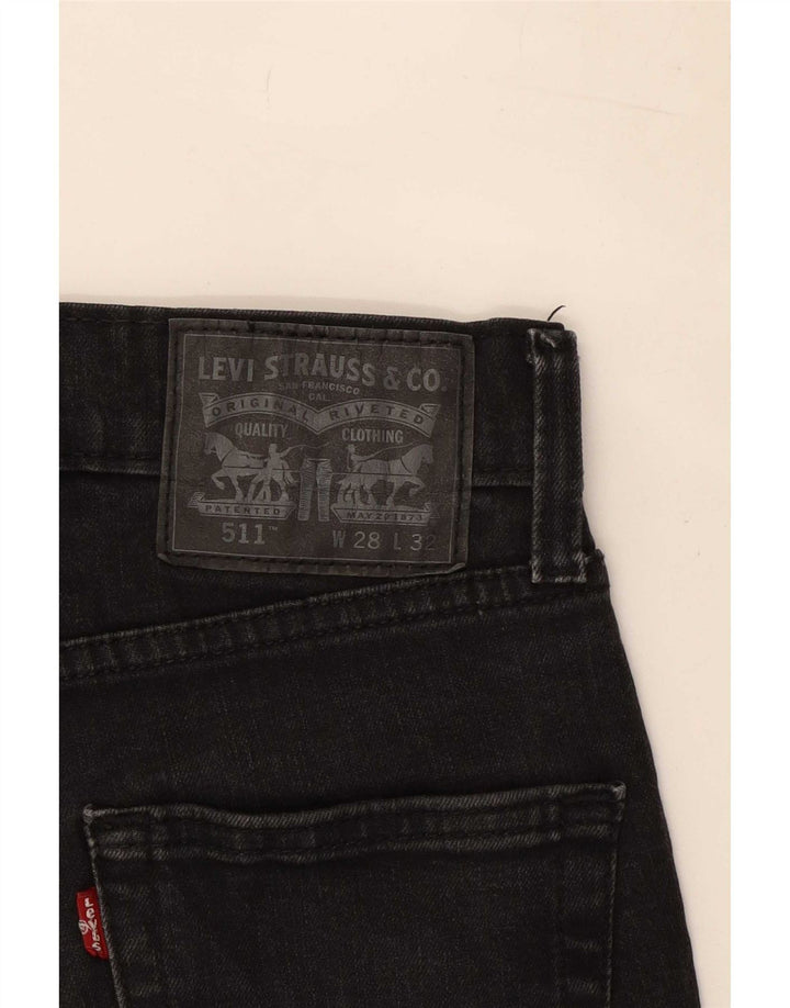 Levi's Herre 511 Slim Jeans W28 L29 Sort Bomuld