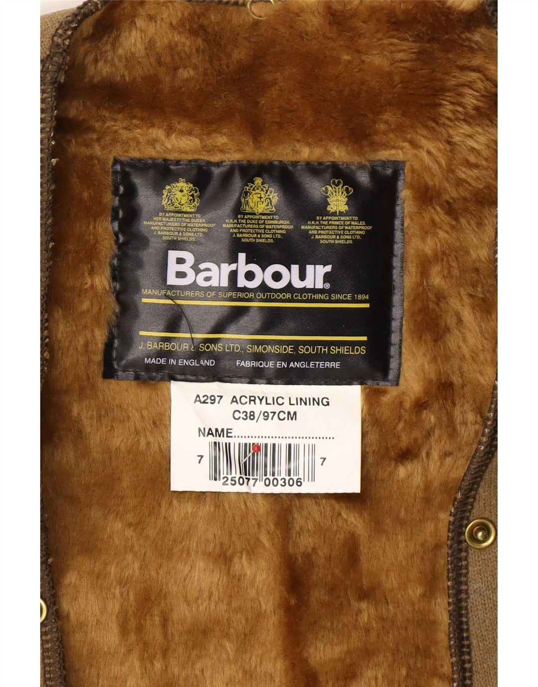 Barbour Herre Sherpa Liner Gilet UK 38 Medium Khaki Akryl