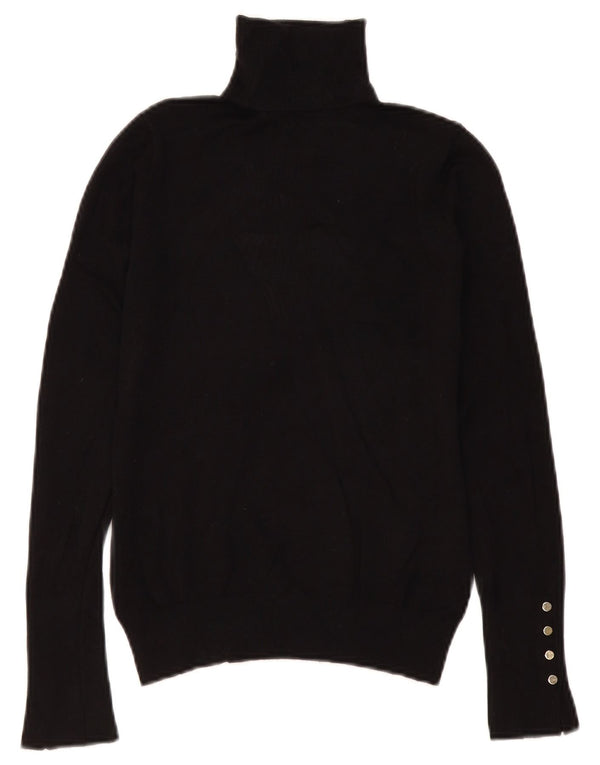 Zara Dame Rullehals Sweater UK 10 Lille Sort