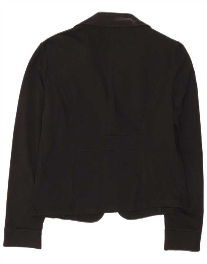 Liu Jo Dame 1 Knap Blazer Jakke UK 18 XL Sort Bomuld