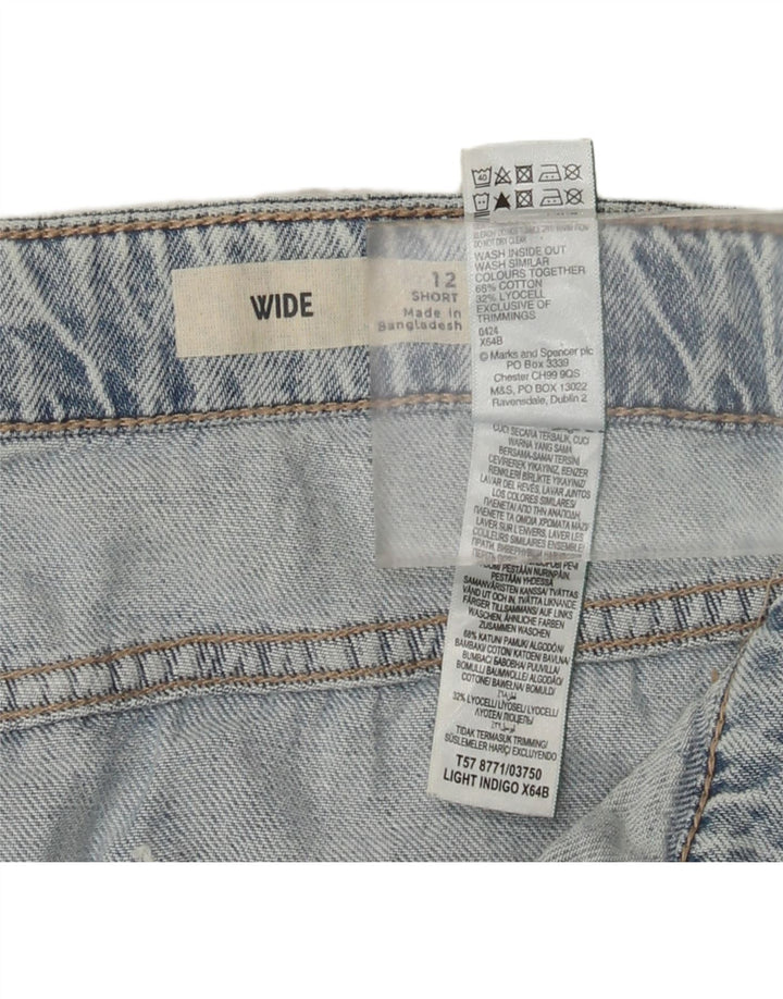 Marks & Spencer Dame Cargo Jeans med brede ben UK 12 Medium W32 L28 Blå