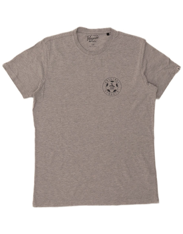 Penguin Herre grafisk T-shirt Top Stor grå Flecked Bomuld