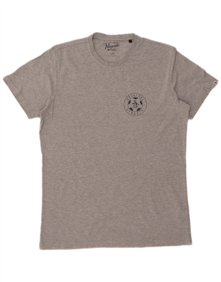 Penguin Herre grafisk T-shirt Top Stor grå Flecked Bomuld