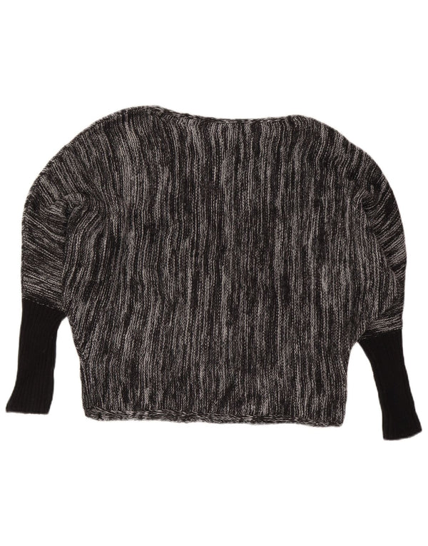 CALVIN KLEIN JEANS Dame Boat Neck sweater UK 6 XS Grå Flecked