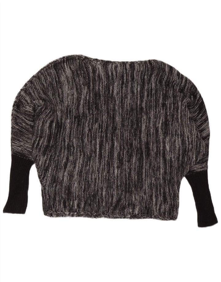 CALVIN KLEIN JEANS Dame Boat Neck sweater UK 6 XS Grå Flecked