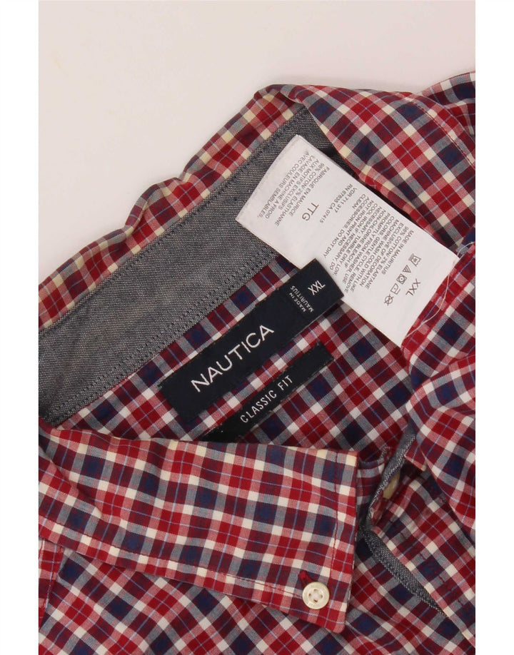 Nautica Herre Classic Fit skjorte 2XL rød ternet bomuld