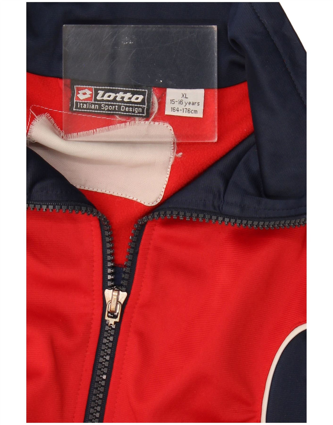 LOTTO Boys Tracksuit Top Jacket 15-16 Years XL Red Colourblock