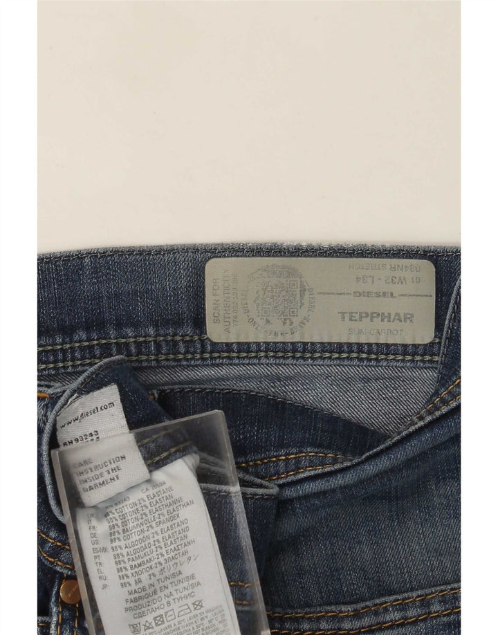 Diesel Herre Tepphar Carrot Slim Jeans W32 L34 Blå Bomuld