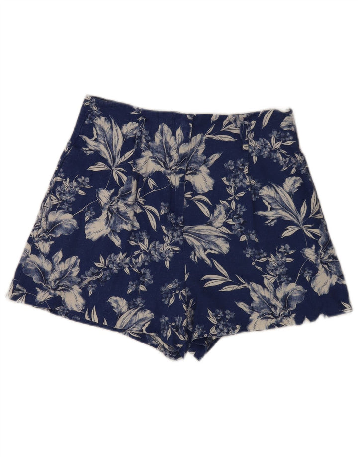 Zara Womens High Rise Hot Pants Medium W28 Blue Floral