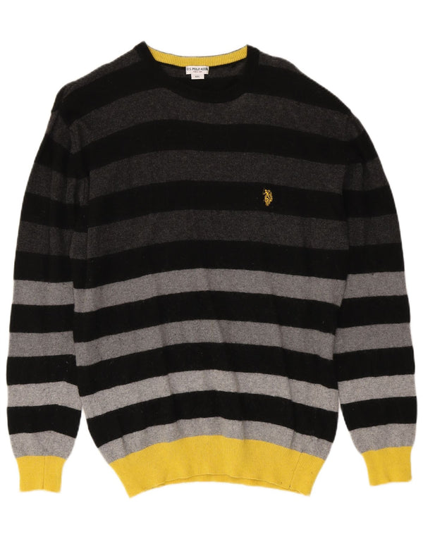 U.S. Polo Assn. Mens Crew Neck Jumper Sweater 2XL Multicoloured Striped